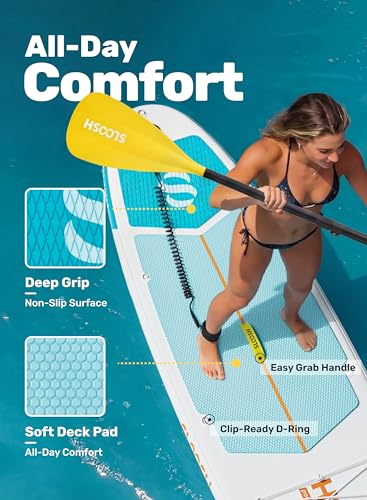 SLOOSH Inflatable Stand Up Paddle Board, 10'6" Paddle Boards with Premium Accessories, Non-Slip EVA Deck, Ultra-Light Carry Bag Pump, Purepad SUP for Youth & Adults of All Skill Levels, Glacier Milk — view 5