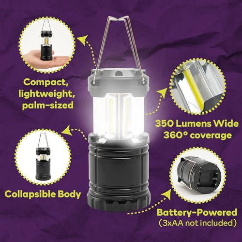 ATack LED Camping Lantern Battery Powered 4-Pack Camping Flashlight Lantern for Power Outages, Portable Collapsible Hanging Lights Essential for Home Outdoor Hurricane Emergency Lamp Survival Kit Gear - Image 3