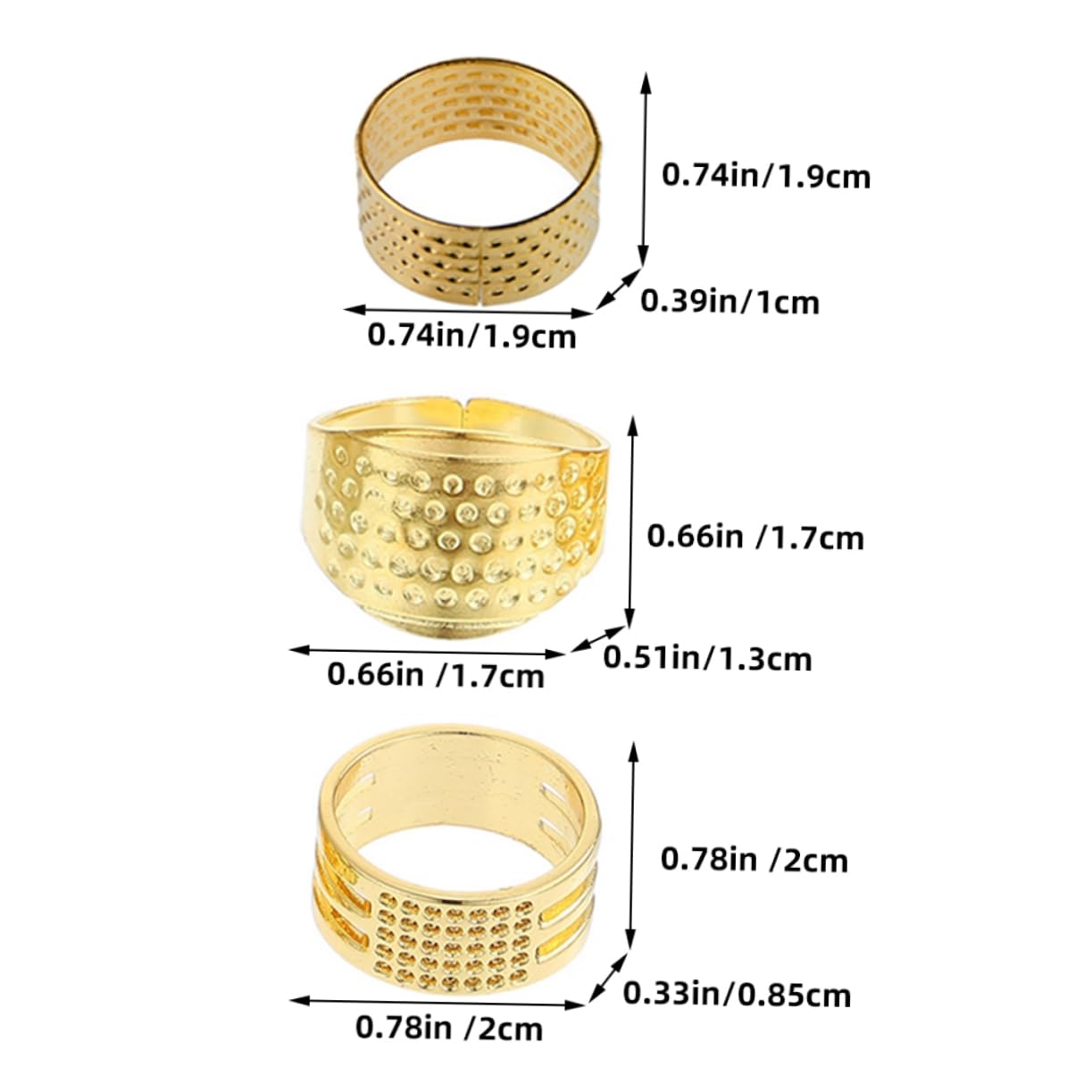 Uonlytech 20pcs Professional Sewing Thimble Protectors Sewing Accessory DIY Craft Tool Portable Durable