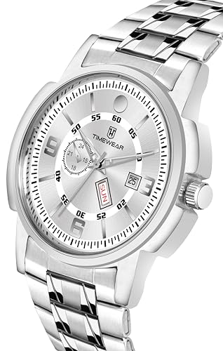 Image of TIMEWEAR Analog, Day Date Functioning, Stainless Steel Chain Watch for Men