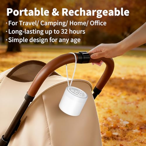 Image of Sound Machine Mini White Noise Machine with 30 Soothing Sounds 4 Timers Memory Function for Newborn Baby Kids Adults Portable Rechargeable Sleep Brown Noise Machine for Travel Camping Home Office