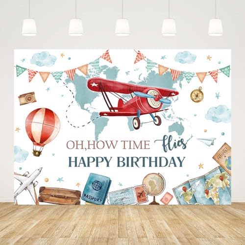 Hokinaa Airplane Baby Shower Decorations - 96 Pcs Blue Bear