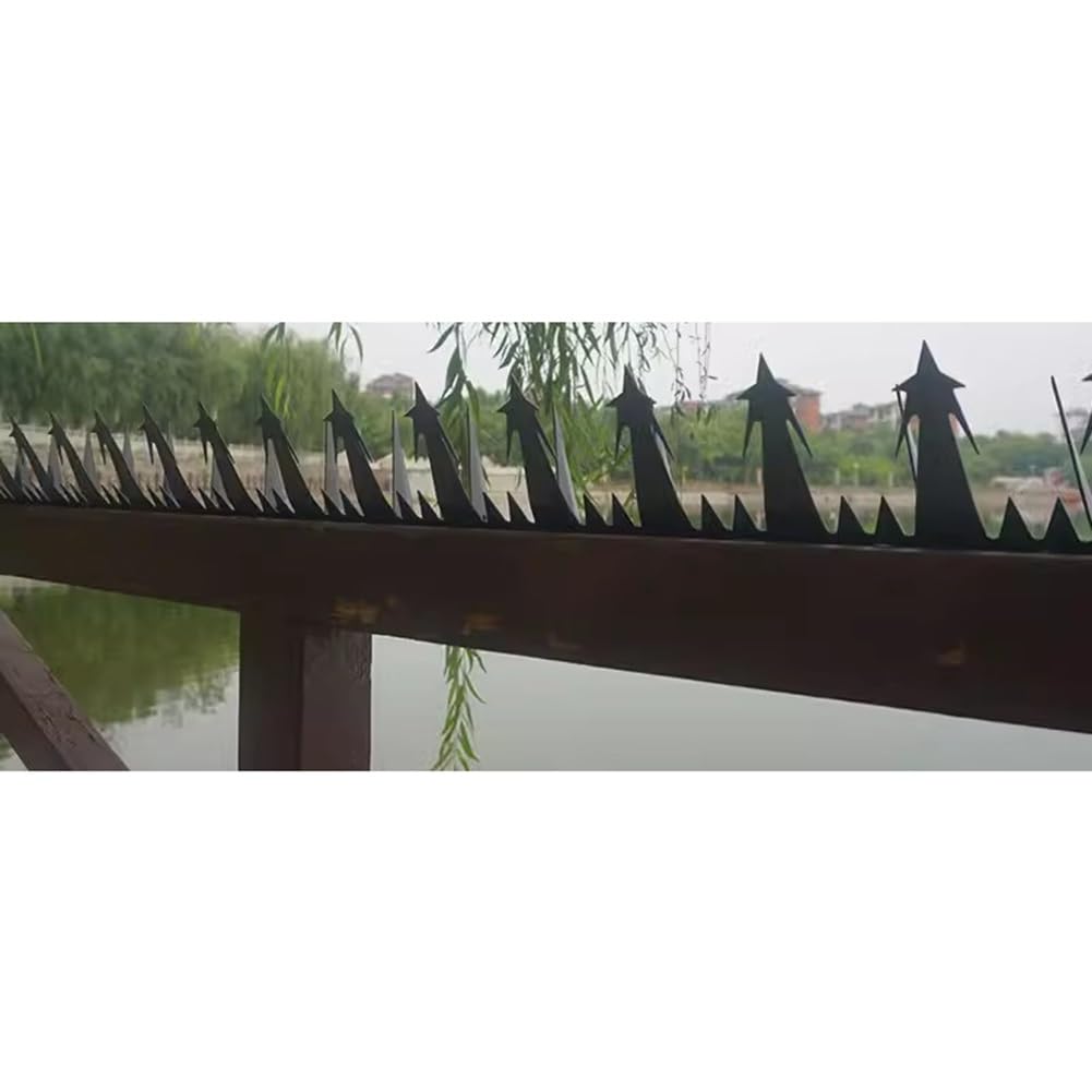 Rygcrud Pinchos Metálicos Anti-Escalada para Vallas Y Muros, 2mm De Espesor Acero Galvanizado Alambre De Púas Disuadir El Robo Alambre De Espino para Jardín Techo/Railing(Black)