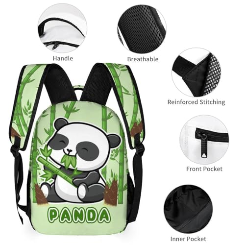 Panda School Backpack for Kids Girls Boys, 16 Inch Cute Pandas Themed Bookbag, Personalized School Backpack for Students Children, Lightweight, Large Capacity4