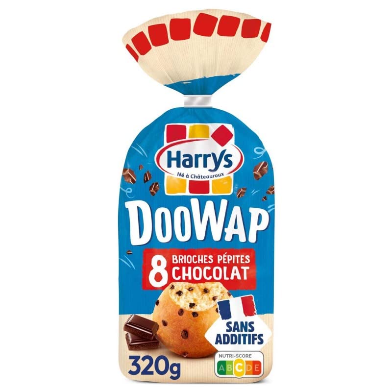 HARRYS - Doowap Brioches Pépites de Chocolat - 8 pièces de 320g - Brioches Artisanales Françaises - Sans Additifs ni Conservateurs - Idéales pour le - Lot De 4 - Vendu Par Lot