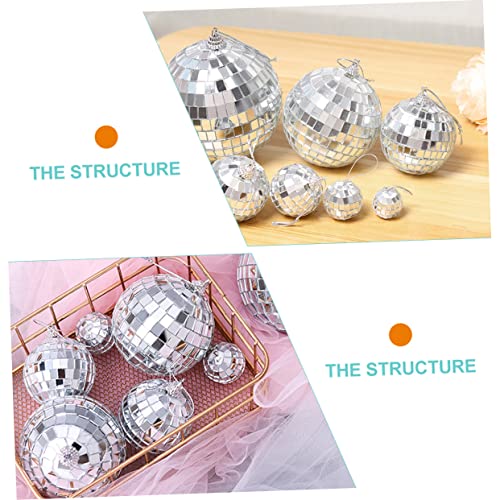 ABOOFAN - 18 bolas espejadas plateadas para colgar, decoración para árbol de Navidad, cumpleaños y bodas, ligeras y brillantes miniatura 7