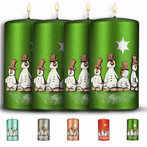 WIKAKERZEN Weihnachtskerze für Adventskranz – 4 Set 13x7cm -...