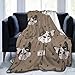 Qing_II Coperta in pile con motivo senza cuciture francese Bulldog flanella invernale morbida e calda coperta 127 x 165 cm per letto, divano, sedia ufficio