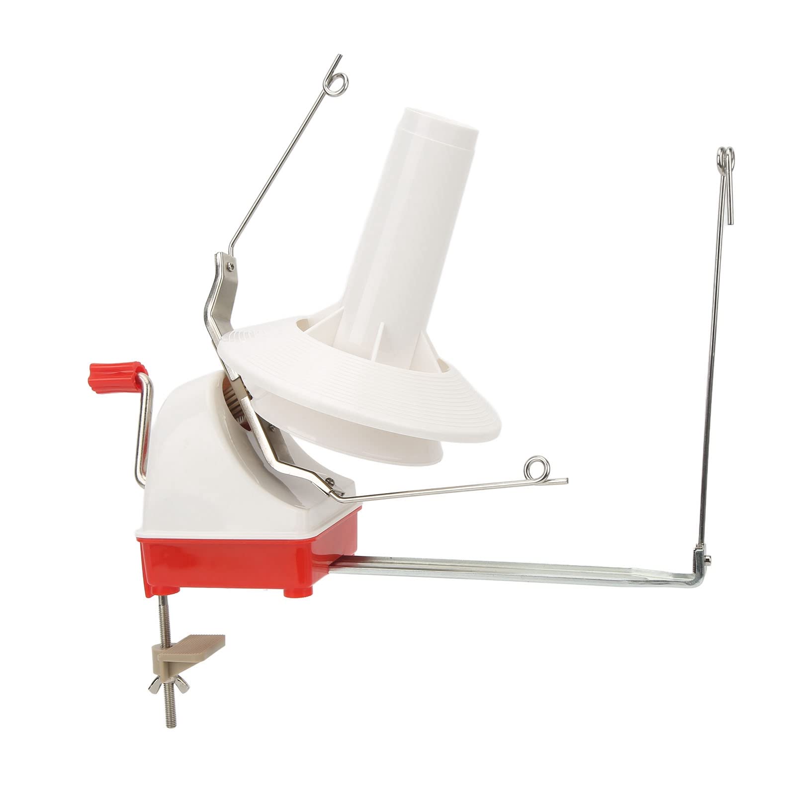 Bobinadora de ovillos, máquina manual de bobinado de lana con placa de fijación para escritorio, dispositivo compacto de bobinado de hilos de plástico para tejer a punto y a