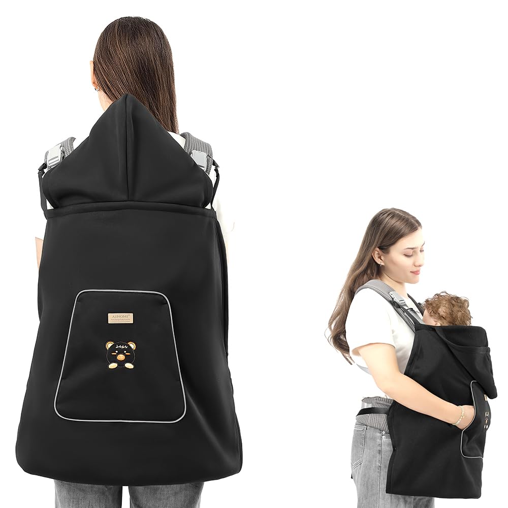 Tragecover Babytrage Winter, Warm Universal Babytragebezug, Regenschutz Babytrage mit Aufbewahrungstasche, Für Spaziergänge Im Freien Und Reisen
