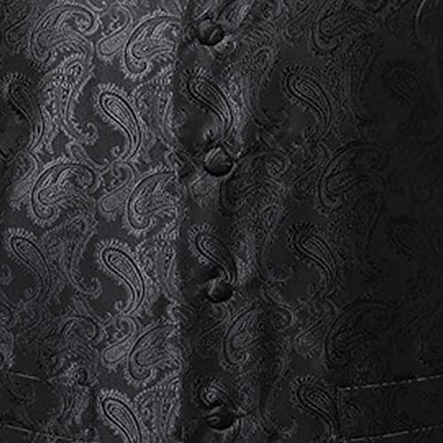 3PC Men's Vest Tie Set Paisley Floral Jacquard Necktie Pocket Square Waistcoat Formal Tuxedo Blazer for Wedding Party4