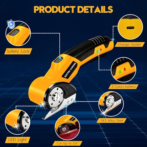 Cordless Electric Rotary Scissors kit contents