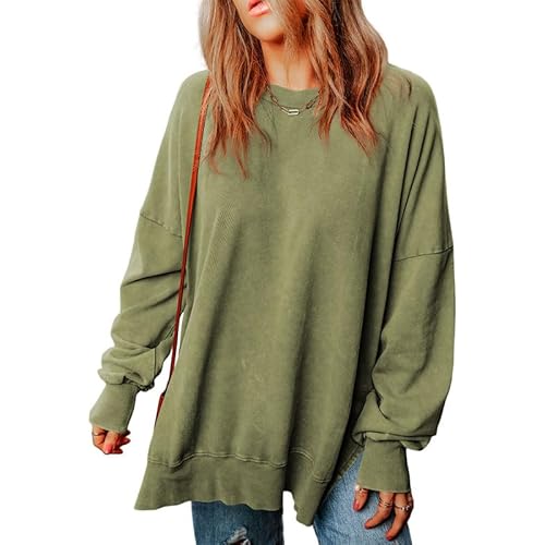 SHEWIN Womens Sweatshirt Casual Long Sleeve Crewneck Lightweight Pullover Tops Loose Sweatshirts