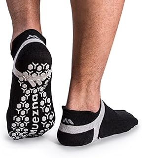 Muezna Men's Non-Slip Yoga Socks, Anti-Skid Pilates, Barre, Bikram Fitness Hospital Slipper Socks