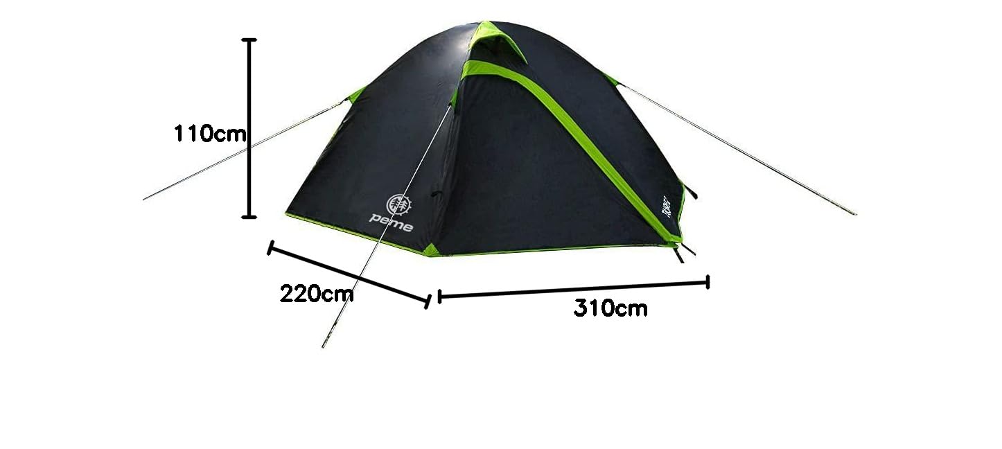 peme Tente dôme Taurus 2 pour 2 Personnes, Tente familiale imperméable de 4000 mm, Tente de Camping légère, Tente d'extérieur pour Trekking, Camping et randonnée, Tente de Festival avec entrée