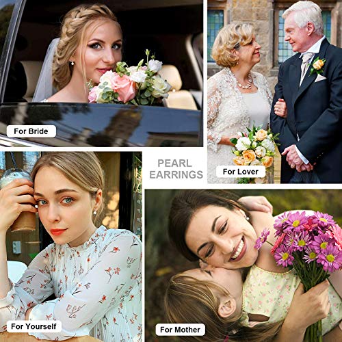 FIFATA Fashion Silver Pearl Earrings for Women 8-8.5mm Classical Drop Dangle Earrings Jewelry2