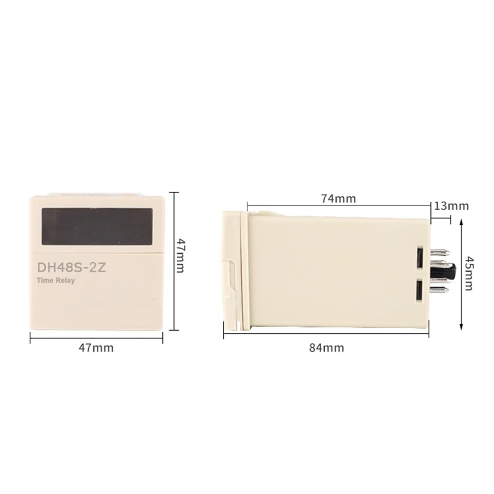 DH48S-2Z Digital L/E/D Interruptor de relé Temporizador programable 0,01 S-99H99M Temporizador de retardo con Base AC/DC 12V 24V 36V 110V 220V 380V(DC24V)