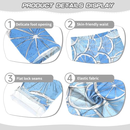 senya Girls Printed Leggings Yoga Pants Lemon Blue Pattern for Kids in 4t to 10 Years, 4T3