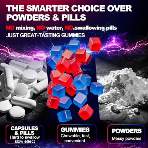 Image of Creatine Monohydrate Gummies for Men & Women, Gummies Sugar Free Mixed Flavored with L-Taurine, BCAA 2:1, B12 B6 for Boost Strength, Focus & Endurance, Vegan, Non-GMO, 120pcs