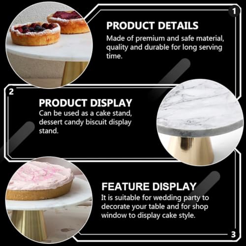 Présentoir à gâteaux en marbre rond réutilisable pour vitrine - 6