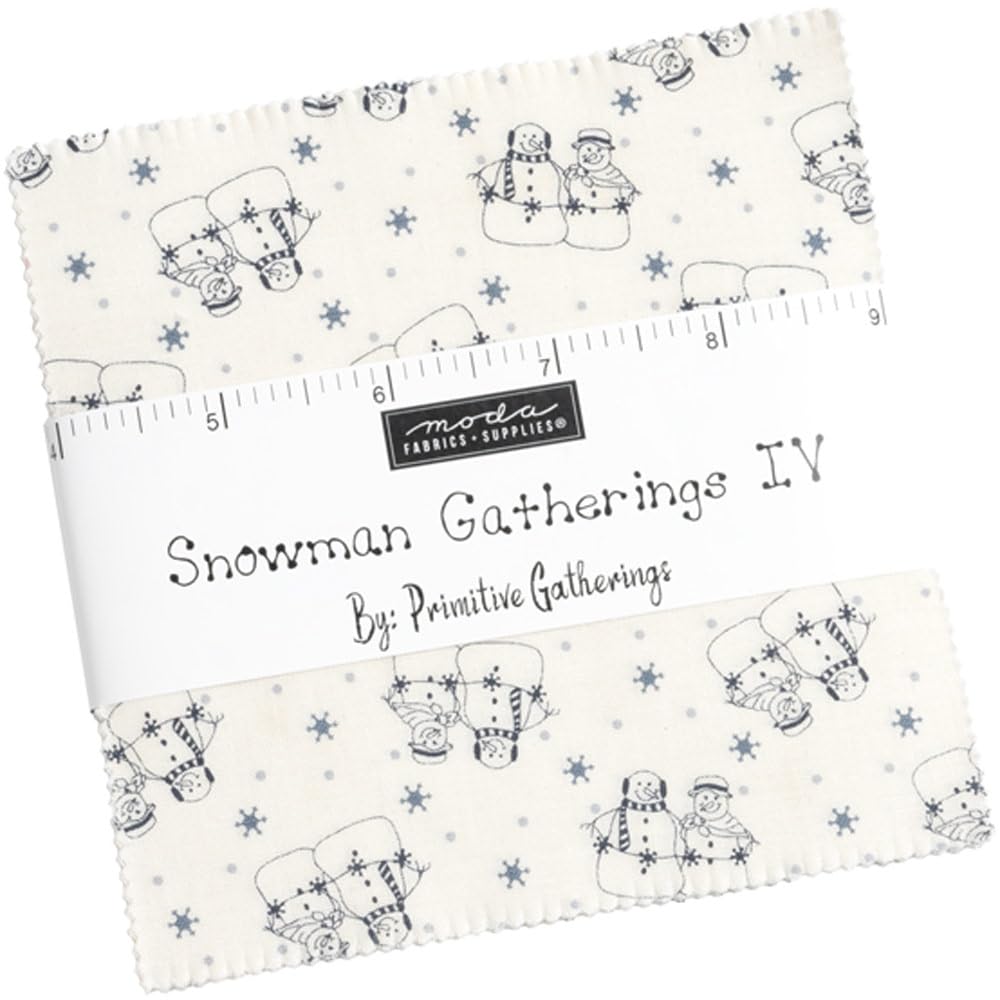 Moda FabricsSnowman Gatherings IV Material Fabric Charm Pack by Primitive Gatherings 49250PP