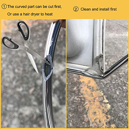 Yijinsheng 3Metres X 6Mm Universal U Shape Custom Chrome Plated Diy Moulding Trim Strip Line For Sedan Car Pickup Air Vent Door Edge Decoration(Silver) #TOP5