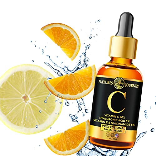 Vitamin C Serum For Face With Hyaluronic Acid - Prevents Wrinkles & Fine Lines - Anti-aging Skin Brightening (2 oz) Dark Spot Corrector for face - Acne Cleanser Anti Wrinkle