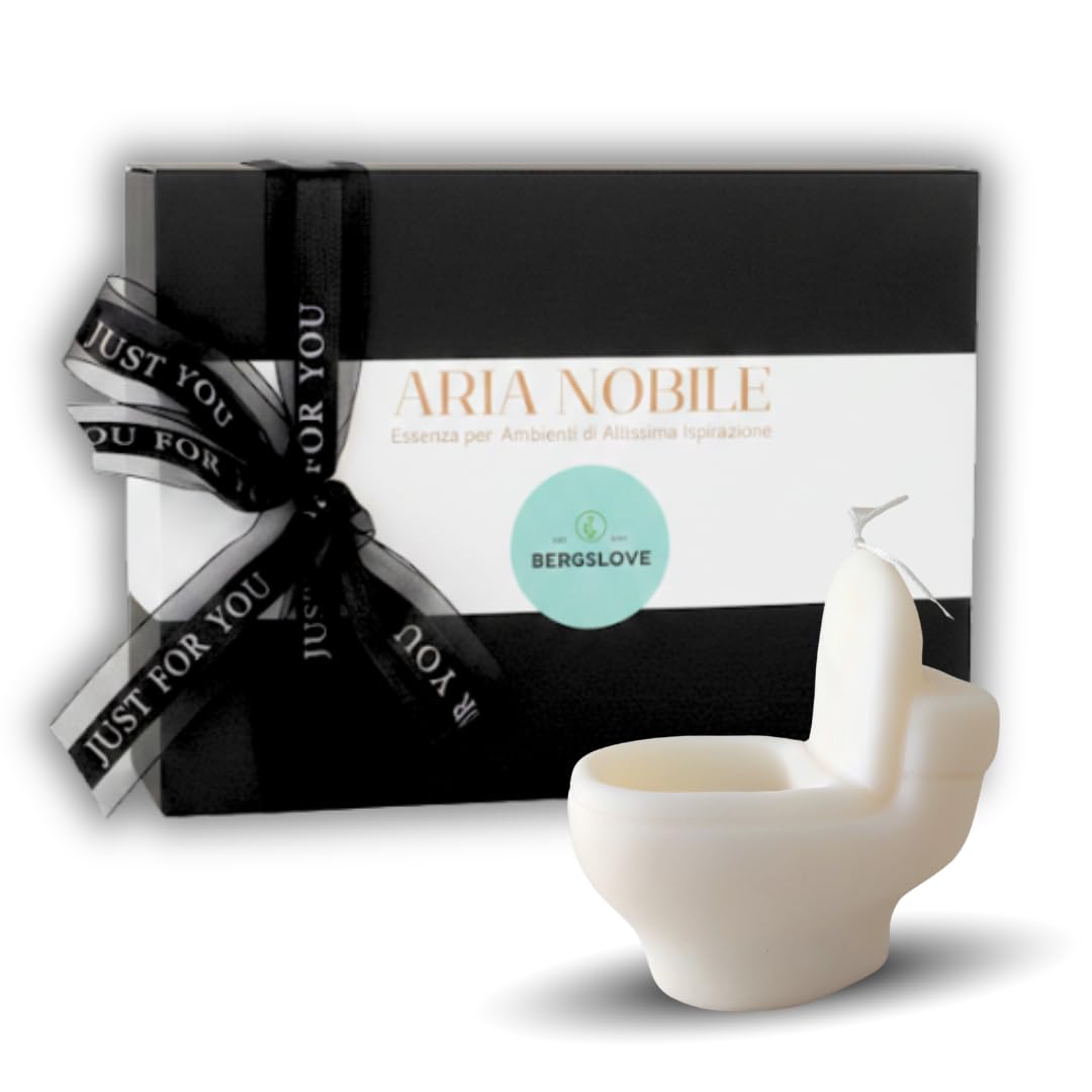 ARIA NOBILE Candela Scultura WC Design Pop Art Lignum Supreme - Cera di Soia Profumata alla Menta - Regalo Divertente e Lussuoso per Arredo Bagno e Casa - Decorazione Ironica Moderno