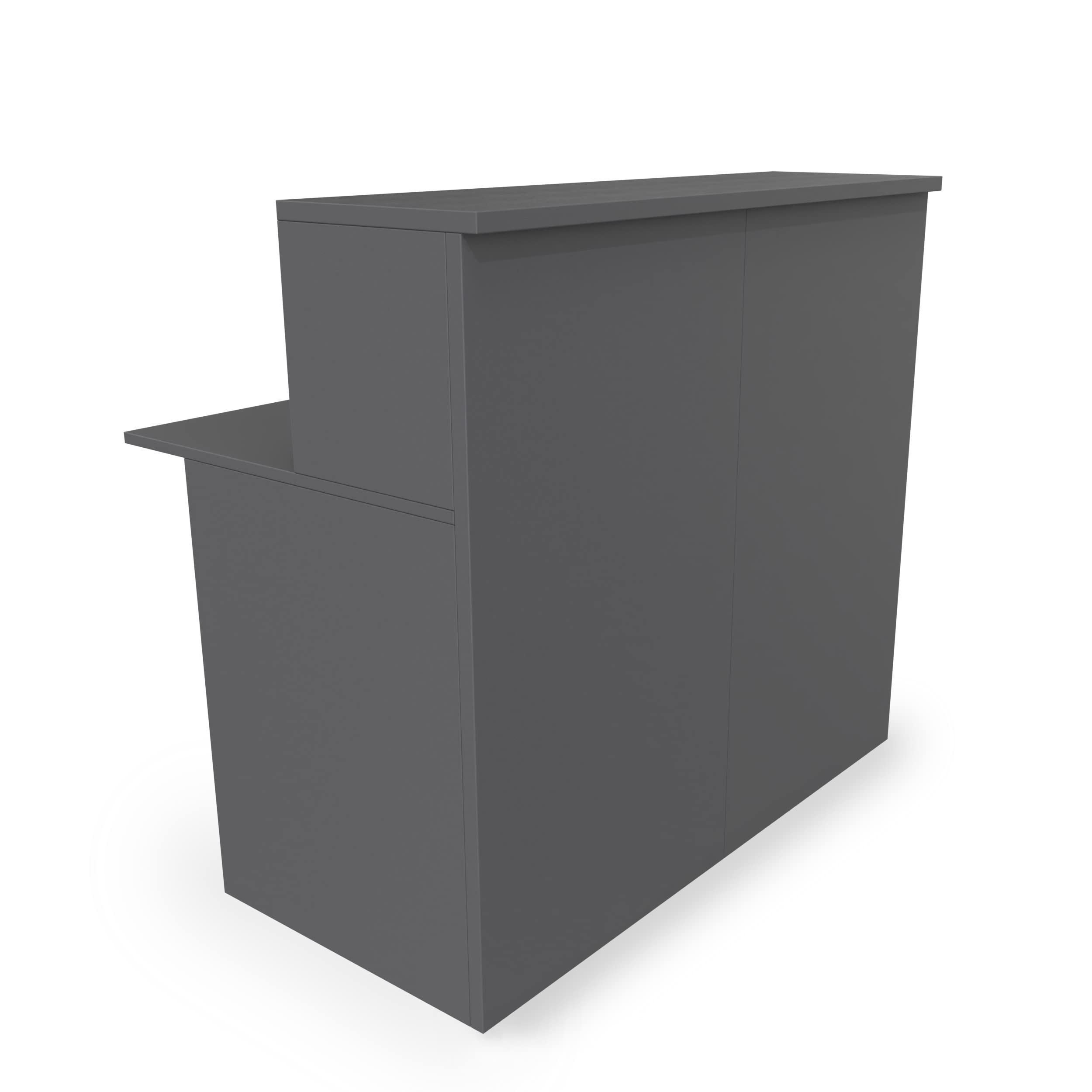 EIGENTLICH Empfangstheke modular moderne Rezeptionstheke Empfangstresen Hotellobby Empfangsbereich Bürotheke Praxistheke mit großer Arbeitsfläche Farbe anthrazit 120x75x110,5cm
