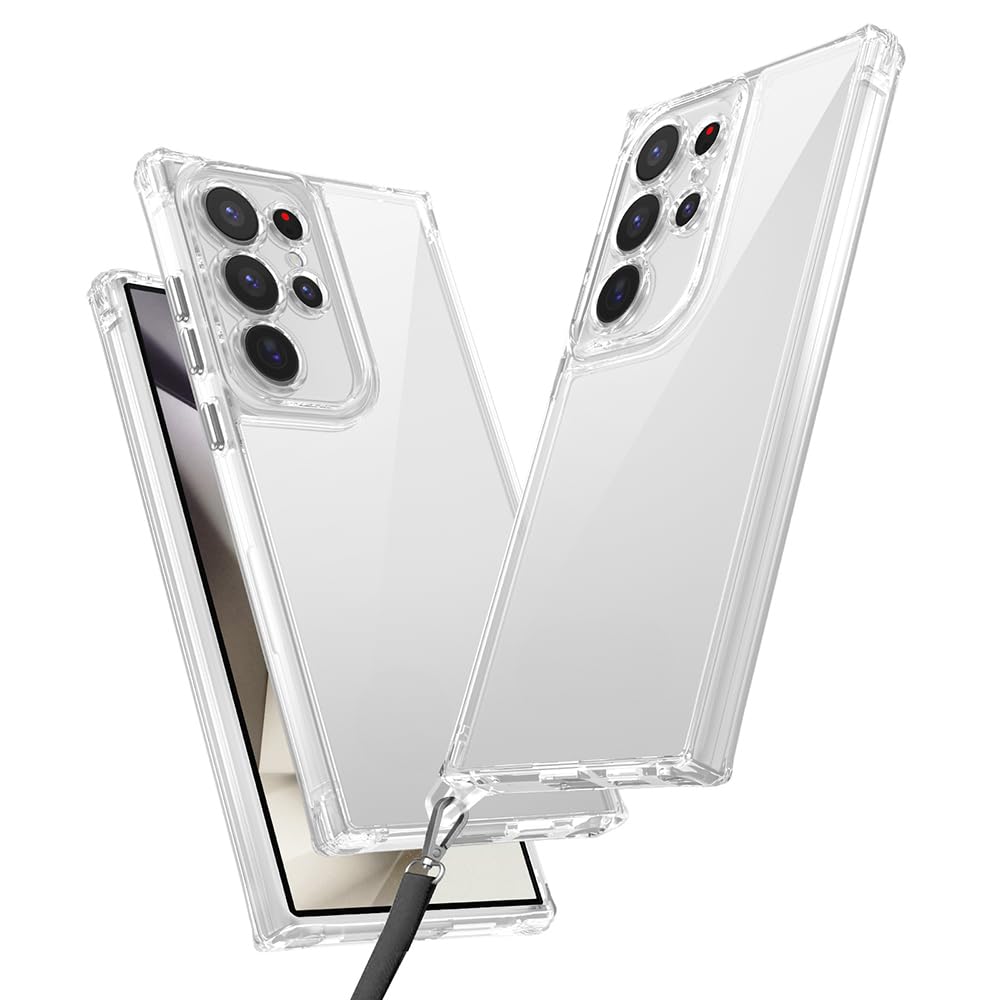 Zore Galaxy ile uyumlu S24 Ultra Kılıf Airbagli Takılabilir Askı Aparatlı Zore Snap Silikon Kapak Şeffaf
