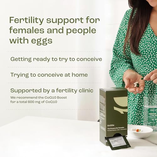 Image of bird&be The Power Prenatal for Females - Fertility Support with Algae Oil DHA (Omega-3), CoQ10 and N-Acetyl Cysteine - 30-Day Supply