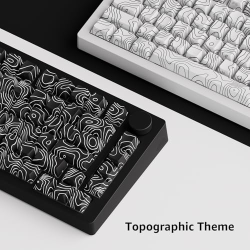 Image of MONSGEEK M1 V5 Aluminum Mechanical Keyboard 75% Topographic Theme Quick Release Gaming Keyboard with Knob, 8000 mAH RGB Hot-swappable Black Custom with Side-Printed Keycaps Pre lubed Piano Switch