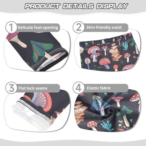 Girls' Leggings Nature Forest Mushroom Ankle Length Printed Leggings Comfort Pants for Kids 7-8 Years4