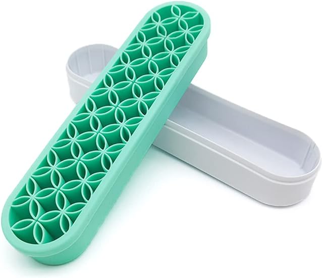 1 Pcs Makeup Brush Holder Silicone Brushes Storage Stand High Capacity Sew Desktop Organizers for Drawing Pen Makeup Brush Nail Pen Cosmetics Stationery