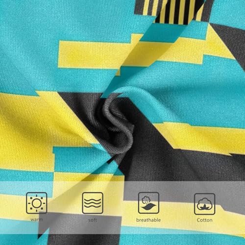 Toddler Girl Panties, Geometric Stripes Turquoise Blue Cotton Underwear for Girls, 2–8 Years3