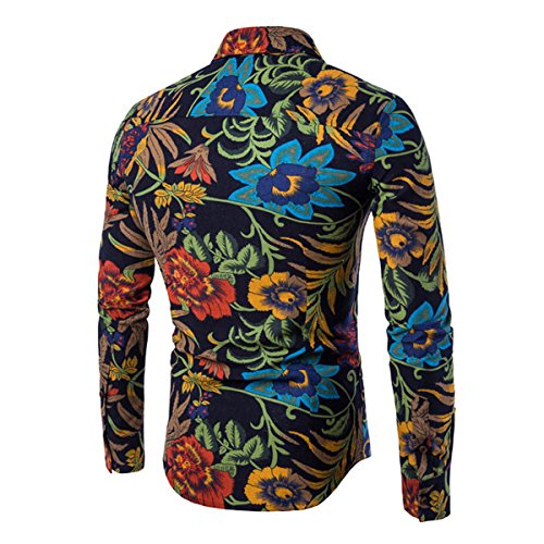 Allthemen Mens Dress Shirts Long Sleeve Funky Printed Linen Shirt Casual Shirt Fancy Floral Tops Unique Pattern, Flower, M steampunk buy now online Allthemen Mens Dress Shirts Long Sleeve Funky Printed Linen Shirt Casual Shirt Fancy Floral Tops Unique Pattern, Flower, M steampunk buy now online