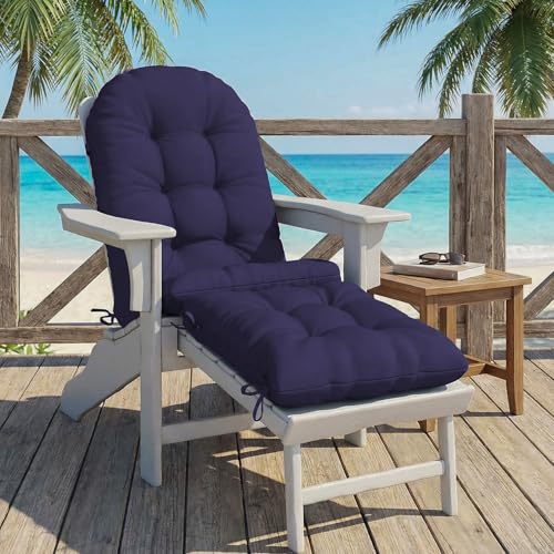 Image of mudilun Adirondack Chair Cushion with Ottoman Cushion Outdoor Tufted Waterproof Lounge Cushion Anti-Slip Thickened High Back Patio Seat Pads (Custom Colors)