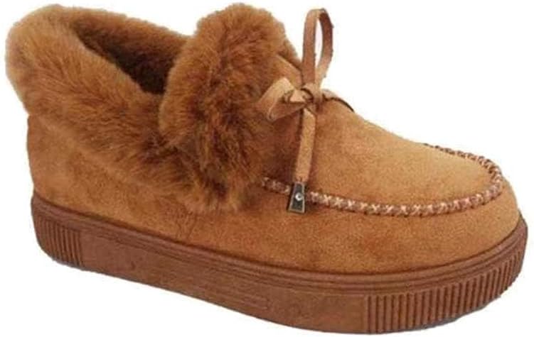 Minetom Botte Hiver Femme Bottines Compensé Fermeture Éclair Chaussures Extérieur Courte Daim Bottines Ankle Boots A Gris 35 EU