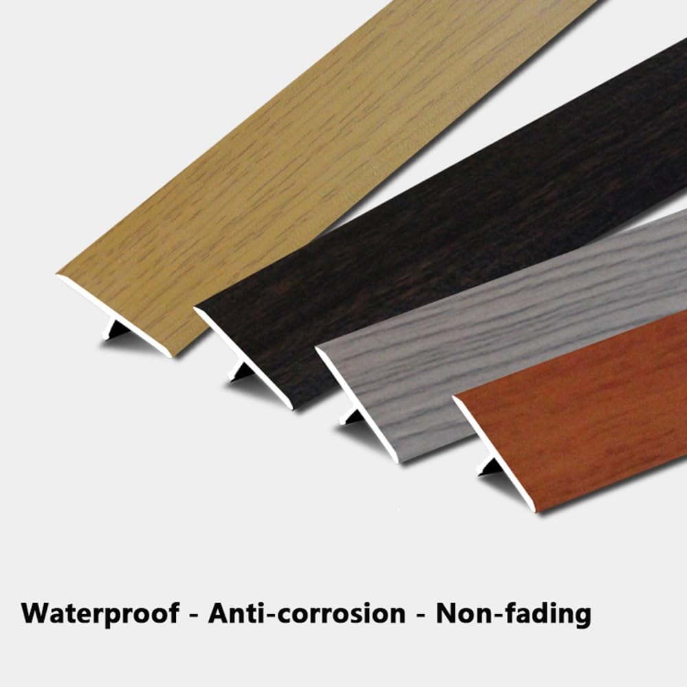 Bande de transition de plancher en aluminium de 35,4 pouces, bande de transition de tapis/stratifié/vinyle de seuil en forme de T, bandes de connexion d'espacement de sol(Dark Grey,W25mm/0.9in)