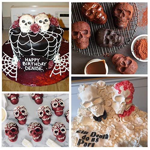 Palksky 3D Skeleton Skull Silicone Fondant Mold Clay Mold Jewellery Button Cake Mold Chocolate Mold #TOP5