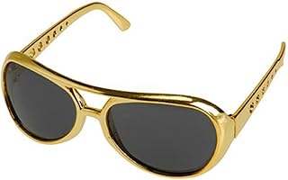 Elvis TCB - Large Elvis King of Rock Rock & Roll TCB Aviator Sunglasses (Gold)