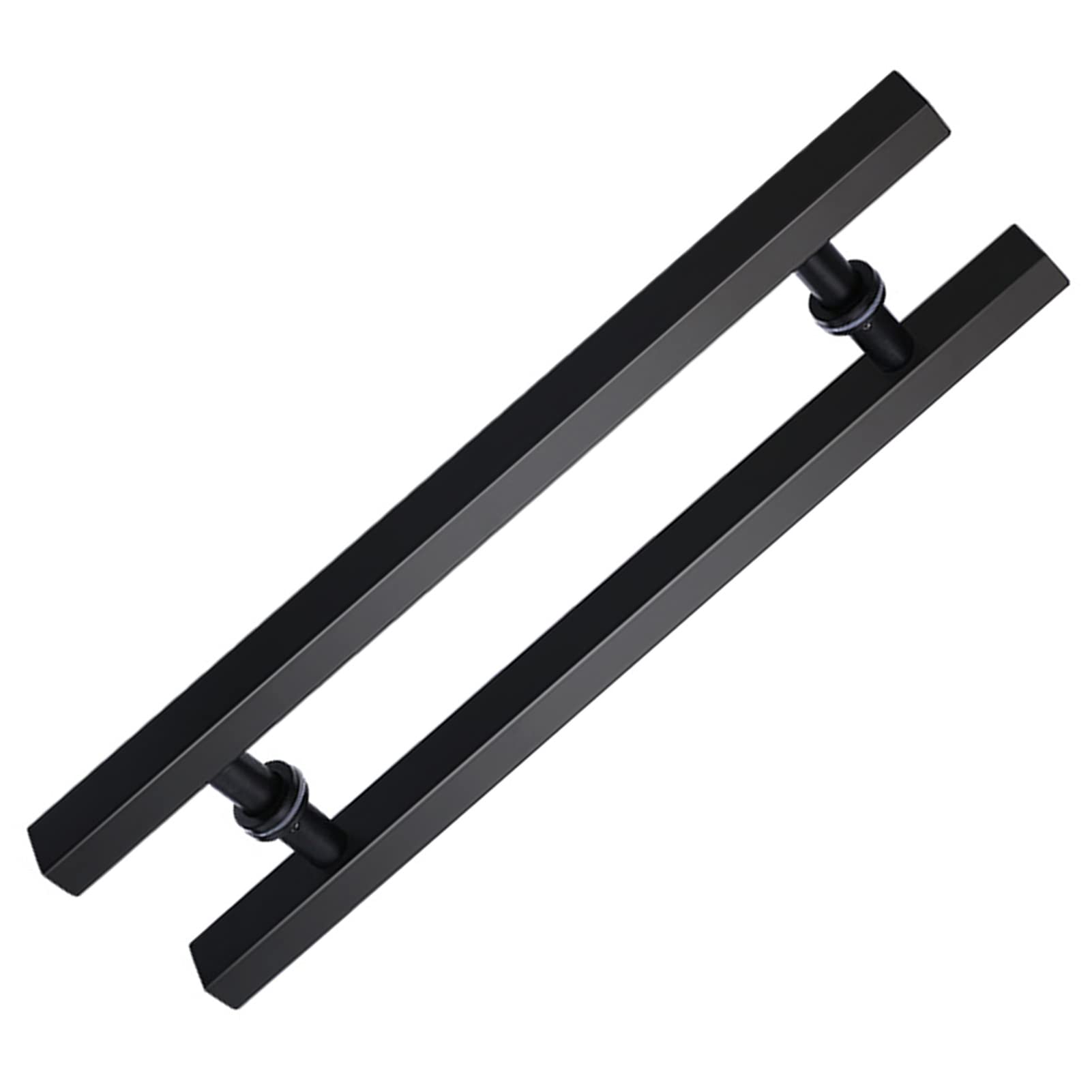Gthtuhfd Black Barn Door Handle Push Pull Door Handles, Bathroom Lobby Warehouse, Ergonomical Square Doors Handle Hardware, Stainless Steel Commercial Door Handle,-80Cm/31.4In