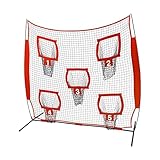 YNAADYH Rugby Wurfnetz Mit 5 Zieltaschen -2,13X2,13 m Football Training Target Net -Fangnetz...