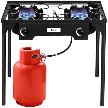 Propane Double Burner 150K BTU Gas Stove Stand Cooker