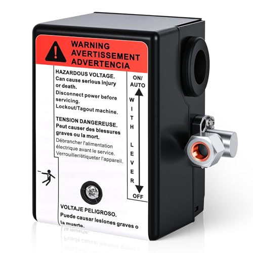23474653 Air Compressor Pressure Switch for Ingersoll Rand 145/175 PSI for 2340L5 2340N5 2340D5-V TS4N5 TS4L5 IR 5HP Single Phase Air Compressors 4-Port 1/4 FNPT with Built-In Unloader Valve