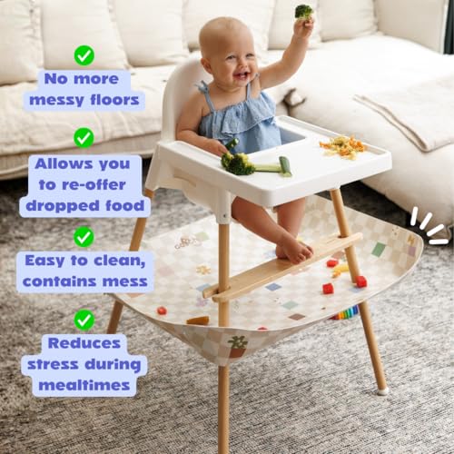 Image of CATCHY - High Chair Food Catcher - Compatible with IKEA Antilop High Chair | High Chair Food Catcher - High Chair Sold Separately - Baby & Toddler Food & Mess Catcher - Under High Chair Accessory