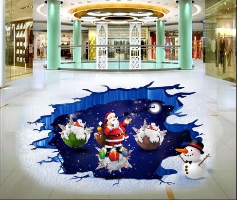 Wallpaper Non-Woven Custom Size Premium Wallpaper Custom Christmas Shopping for The Elderly 3D Floor Posters Wall Sticker to The Outdoor Waterproof Non-Slip Self Adhesive Canvas