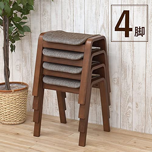 【スタッキング可】ファブリックスツール4個セット Amazon.co.jp: イーサプライ スツール 木製 クッション