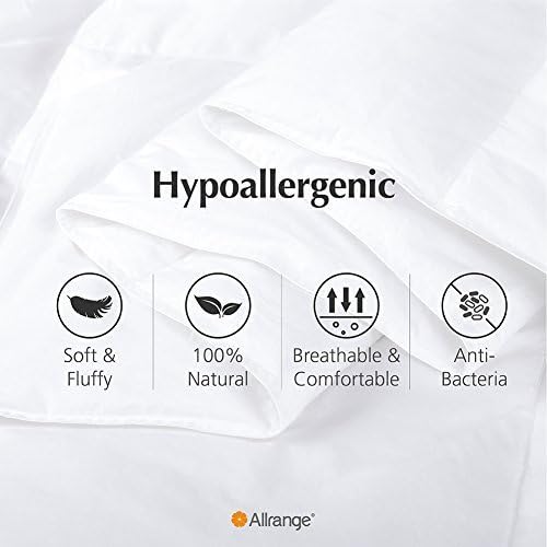 Lightweight Down Comforter (Queen), All-Season Medium Warmth, 100% Cotton Cover, Quilted with Corner Tabs, 90% Feather and 10% White Duck Feather Filled, Machine Washable, 90"x90"