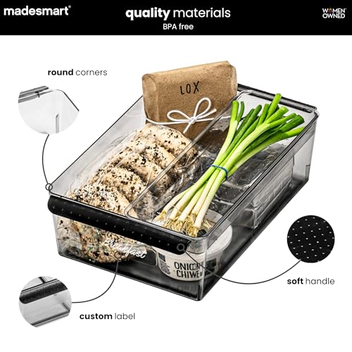 madesmart Large Deep Bin, Clear/Carbon by Madesmart - Image 4
